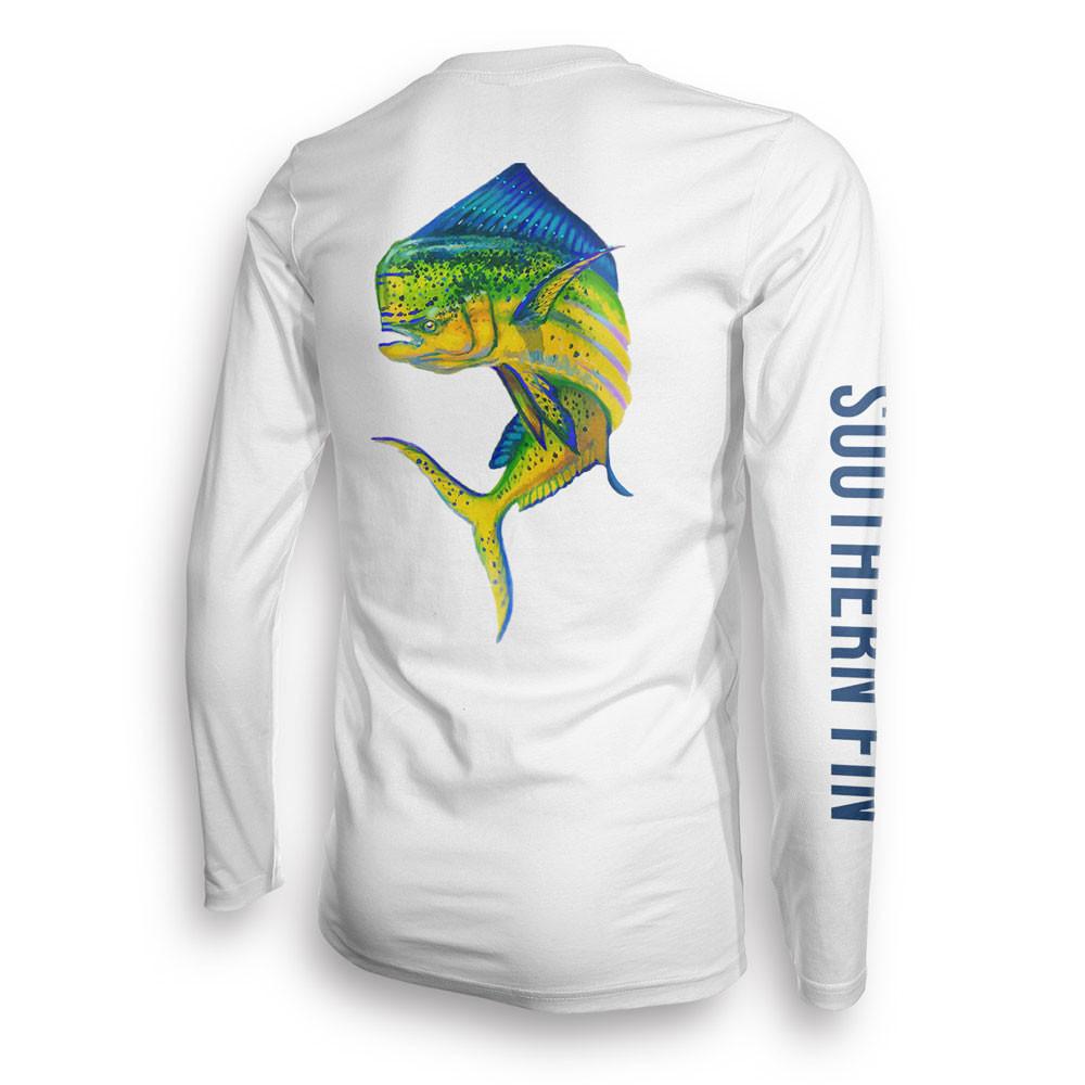 Youth Mahi SurfMonkey - Youth Performance Shirts - Fishing Shirt Medium / White