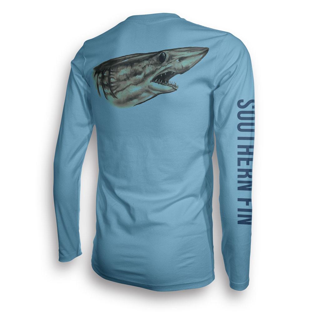 Men's UPF 50+ Microfiber Performance Fishing Shirt Long Sleeve Blue Water  Series