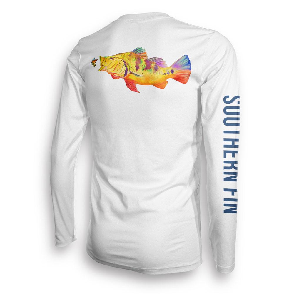 Performance Fishing Shirt Long Sleeve (Largemouth Bass) - Southern Fin  Apparel - A Local Fishing Apparel Br…