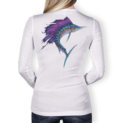 Ladyfish UPF long sleeve Hoodie, Women's Fishing shirts